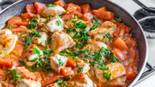 Mediterranean Chicken with Blistered Tomatoes & Whipped Feta