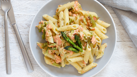 Salmon Pasta With Herb Cream Sauce